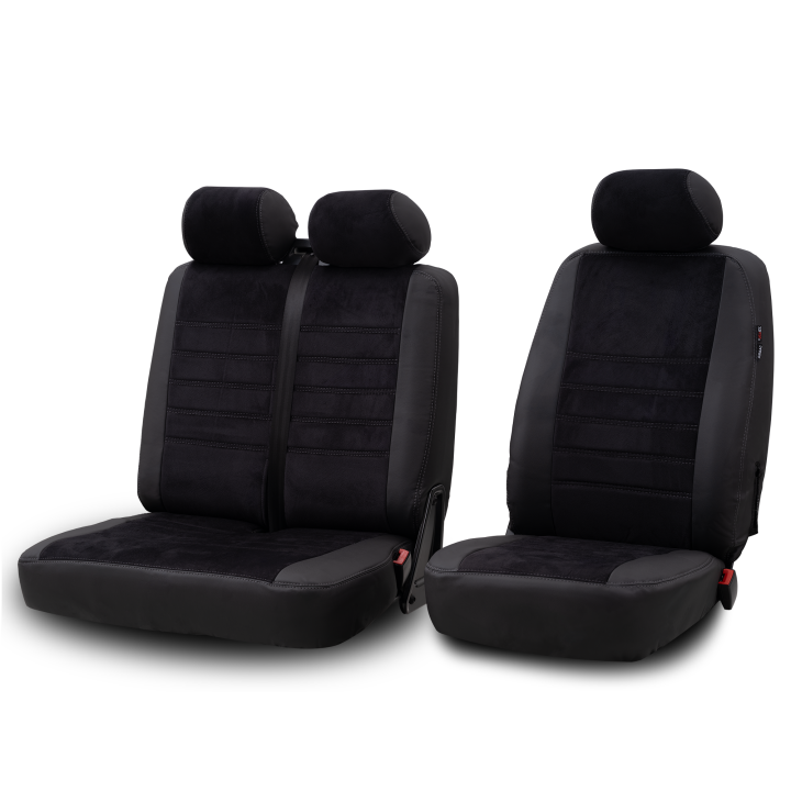 Housse de siège utilitaire sur mesure Simili Cuir + Alcantara noir Toyota Proace 2016 à aujourd'hui 