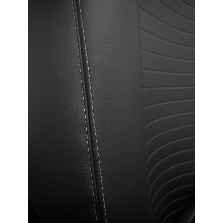 Housse De Volant En Cuir Noir Avec Couture Rouge Pour VW Transporter, Caddy, Crafter