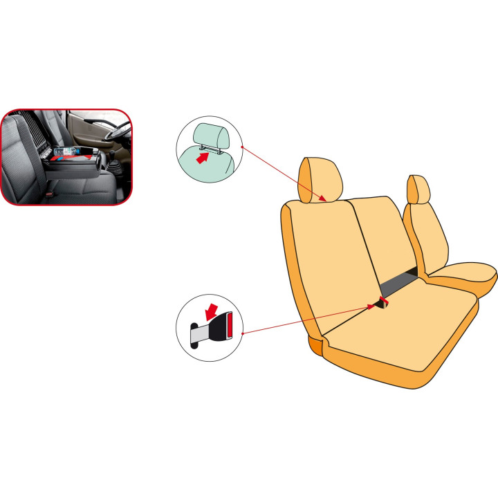 Housse siège utilitaire sur mesure Simili Cuir  NISSAN NT 400  CABSTAR de 2014 à aujourd'hui
