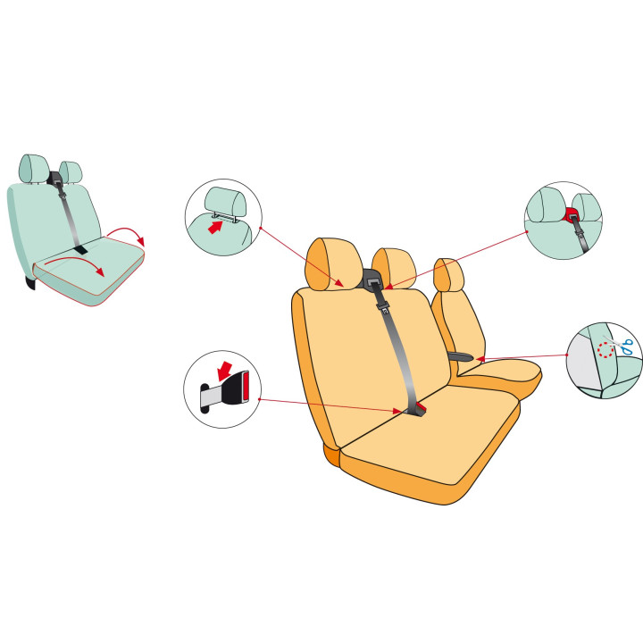Housse utilitaire sur mesure Simili Cuir VW TRANSPORTER T6 à partir de 2015