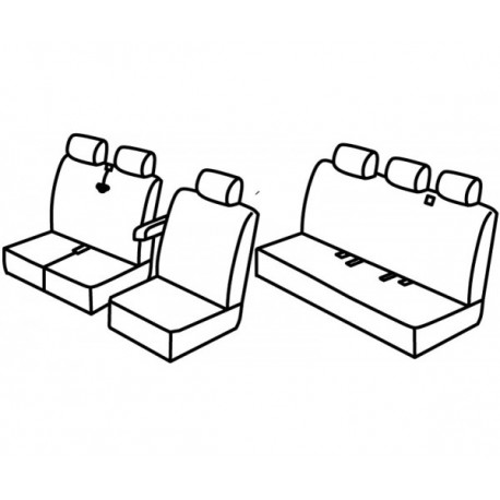 Housses Utilitaires  sur Mesure  Ford Custom- Cabine approfondie  De 2012 à aujourd'hui