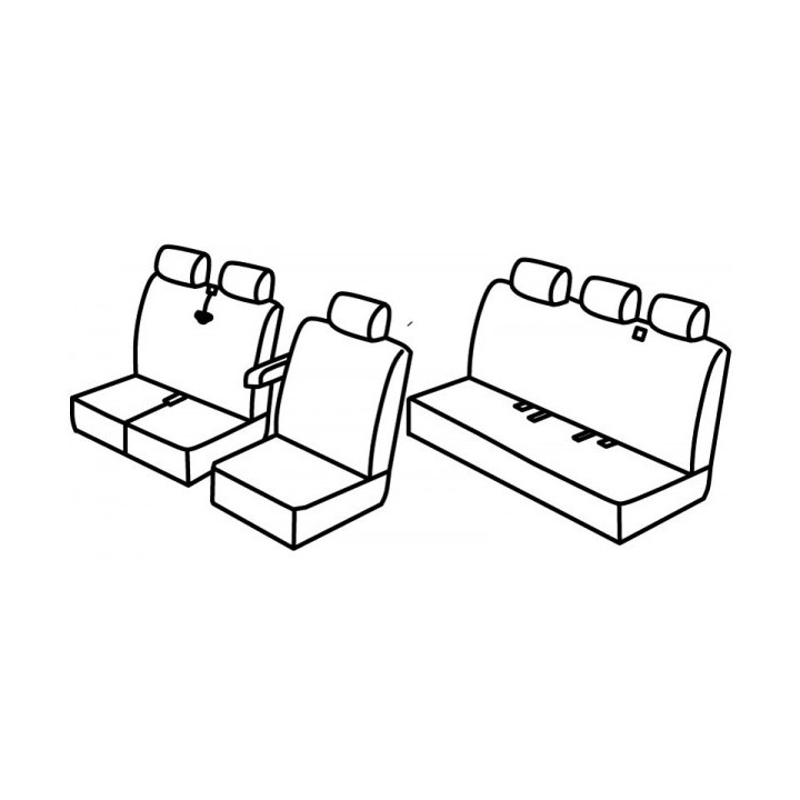 Housses Utilitaires  sur Mesure  Ford Custom- Cabine approfondie  De 2012 à aujourd'hui