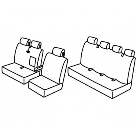 Housses Utilitaires sur Mesure VW Crafter cabine approfondie Avec tablette de 2006 à 2017