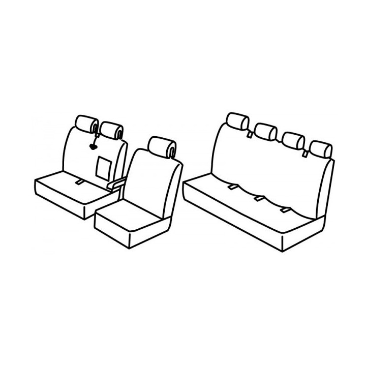 Housses Utilitaires  sur Mesure VW Crafter  cabine approfondie  Avec tablette  de 2006 à 2017