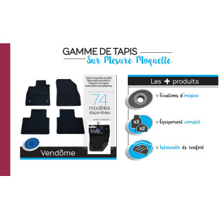 Tapis de sol  auto sur mesure voiture Renault Megane 2