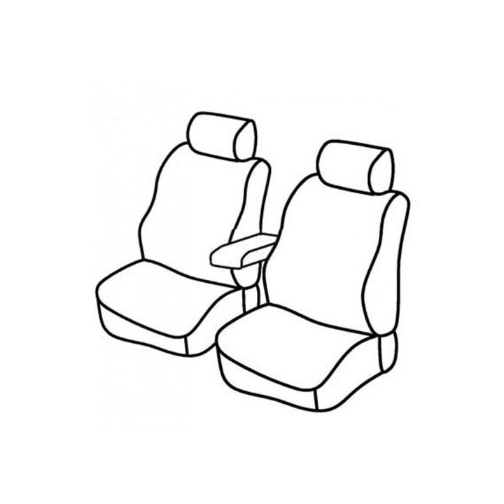 Housses Utilitaires  sur Mesure VW CADDY Utilitaire Avec 1 accoudoir  2010 à 2015