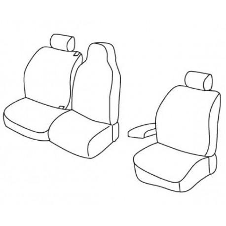 Housses de sièges sur mesure utilitaires Renault Trafic Opel Vivaro De 2014 à aujourd'hui Banquette en 4 parties