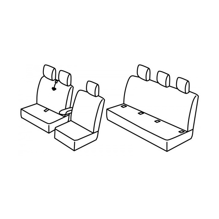 Housses Utilitaires  sur Mesure  Renault Trafic- Cabine approfondie   De 2011 à 2014