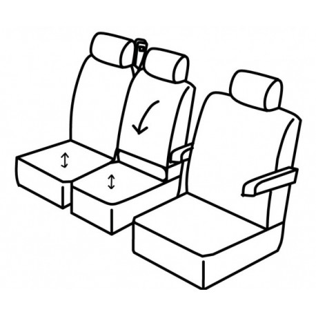 Housses Utilitaires sur Mesure VW Crafter Banquette = 2 Dossiers + 2 Assises De 2017 à aujourd'hui