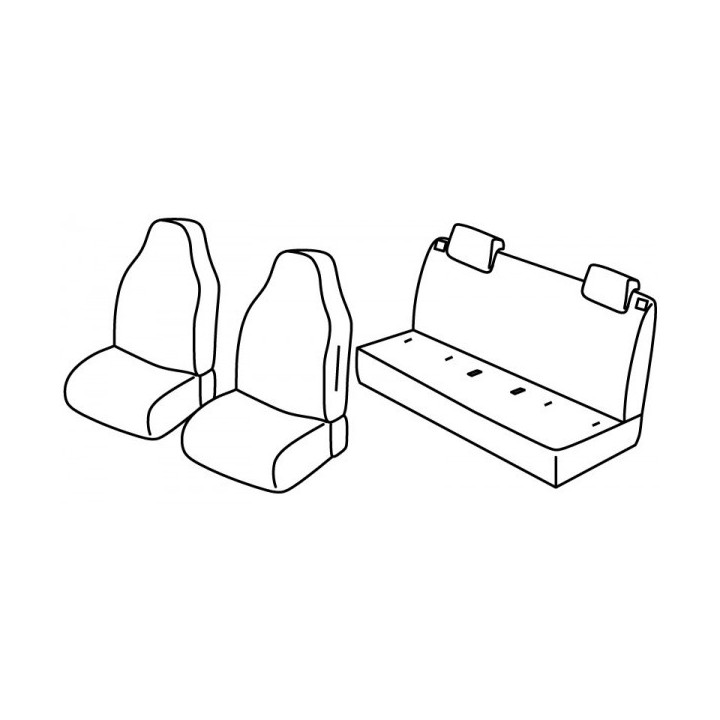Housses Sièges Auto sur Mesure  VW UP   5 PORTES De  2011 à aujourd'hui  1 dossier arrière